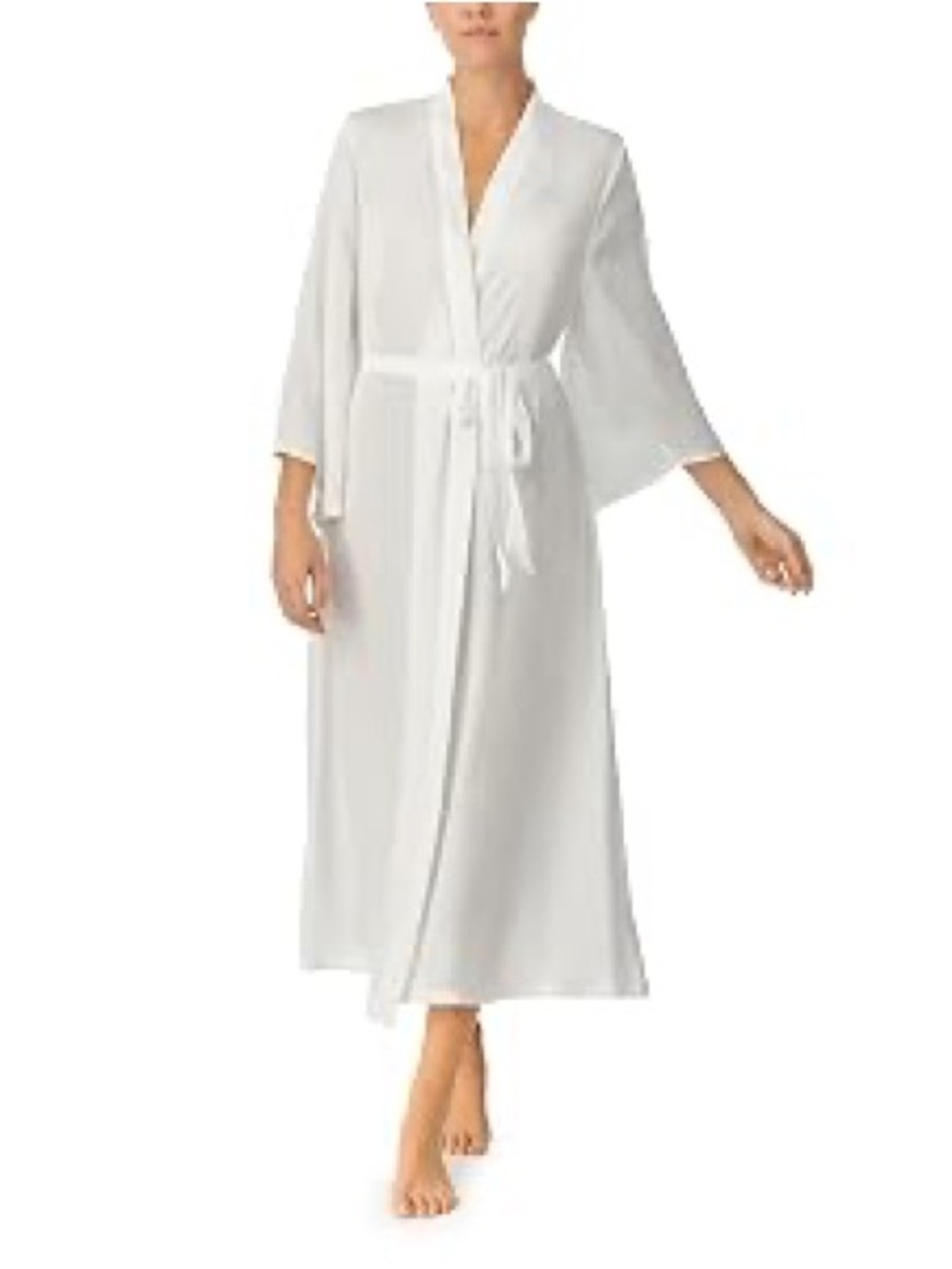 kate spade ‘MRS’ off White Long Satin Robe with Belt wedding honeymoon bridal